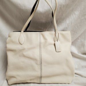 Coach Off White Pebbled Leather Tote